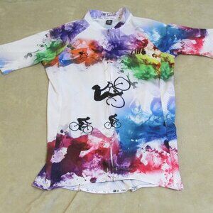 CHAUNG DI Women's Full Zip Short Sleeve Cycling Jersey Size XS